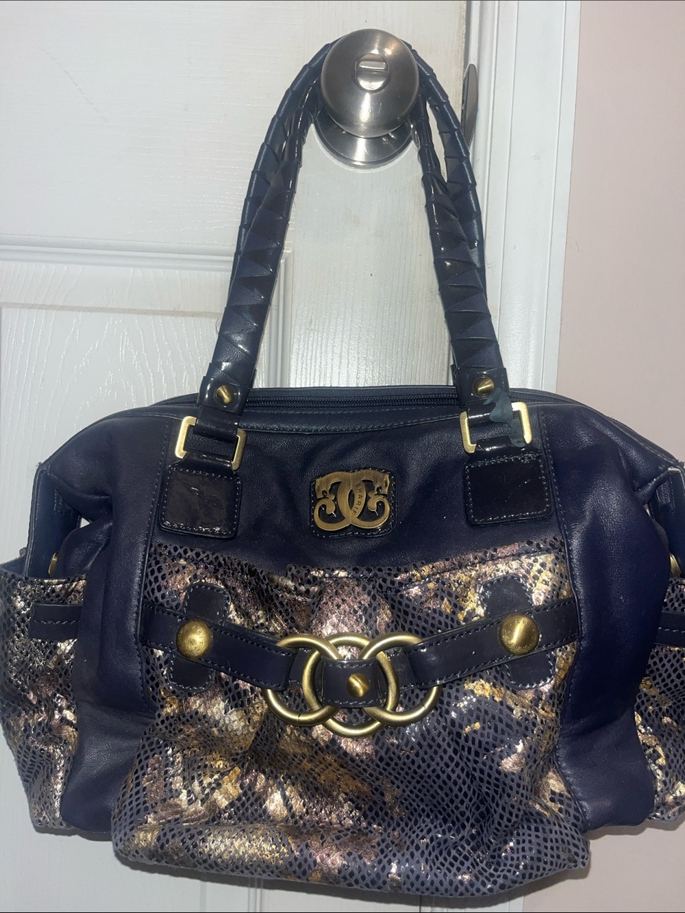 Dark purple and Gold Sharif Women's Satchel Bag